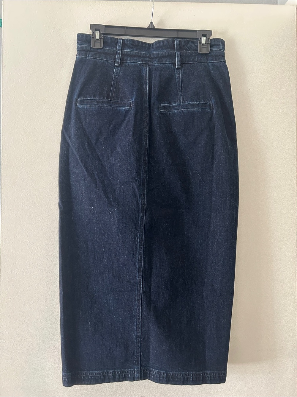 Pilcro Dark Blue Denim Midi Skirt with Waist Tie - Picture 2 of 5